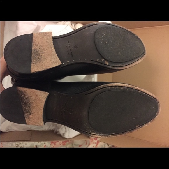 $130 OBO - FRYE Tall Lindsey Plate Black Leather Boots (size 10) - Picture 7 of 8